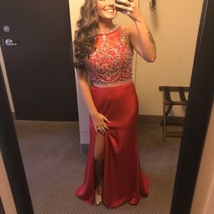 Studio 17 Prom Dress style 12658 in Red. Size 8